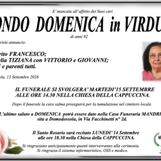 Biondo Domenica in Virduci di anni 92