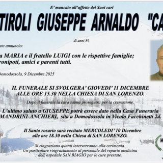 Pontiroli Giuseppe Arnaldo &quot;Capo&quot; di anni 89