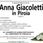 Anna Giacoletti in Piroia di anni 72