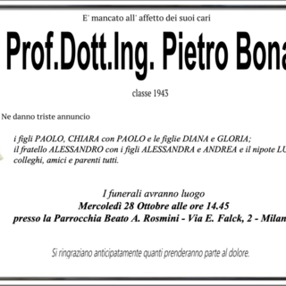 Prof. Dott. Ing. Pietro Bonacci classe 1943 Prof. Dott. Ing. Pietro Bonacci classe 1943