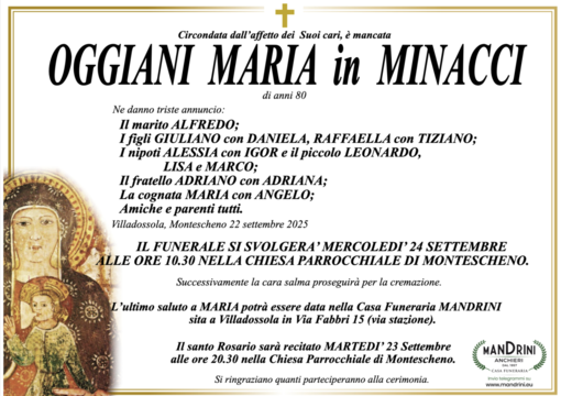 Oggiani Maria in Minacci di anni 80