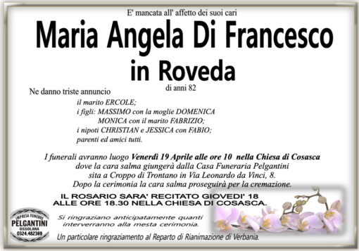 Maria Angela Di Francesco in Roveda di anni 82