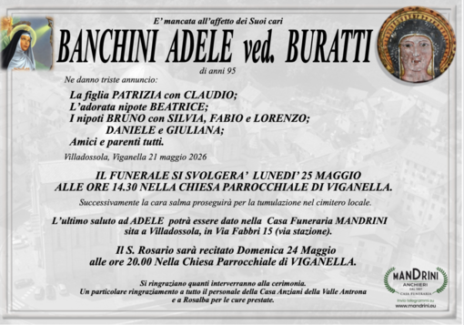 Banchini Adele ved. Buratti di anni 95 Banchini Adele ved. Buratti di anni 95