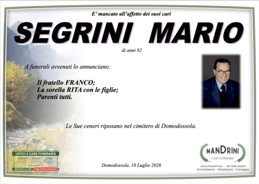 Segrini Mauro di anni 82 Segrini Mauro di anni 82