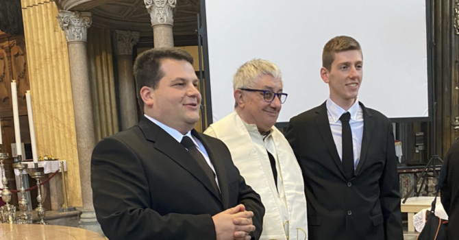 Nella foto da sinistra don Luca Ariola, don Luigi preioni e don Francesco David Nella foto da sinistra don Luca Ariola, don Luigi preioni e don Francesco David