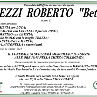 Chezzi Roberto "Betto" di anni 67