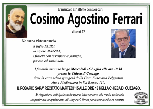 Cosimo Agostino Ferrari di anni 72