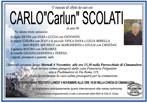 Carlo 'Carlun' Scolati 90 anni