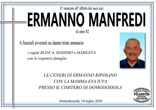 Ermanno Manfredi di anni 82