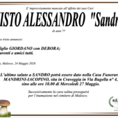 Onisto Alessandro "Sandro" di anni 77 Onisto Alessandro "Sandro" di anni 77