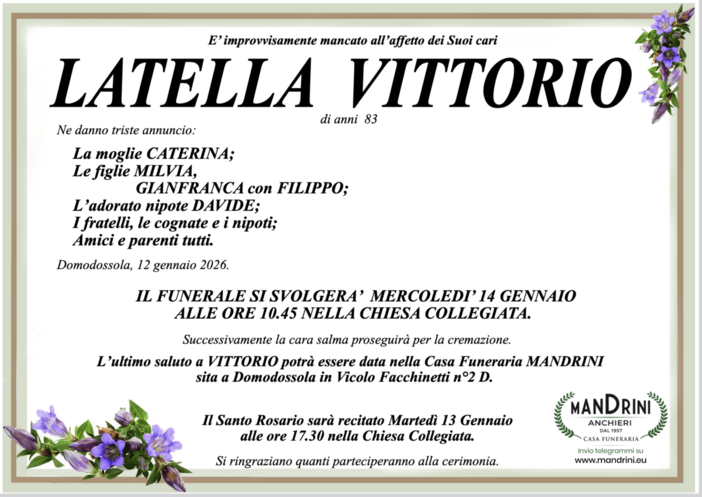 Latella Vittorio di anni 83