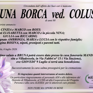 Bruna Borca ved. Colusso di anni 88