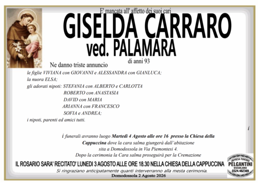 Giselda Carraro ved. Palamara di anni 93 Giselda Carraro ved. Palamara di anni 93