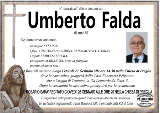 Umberto Falda di anni 88
