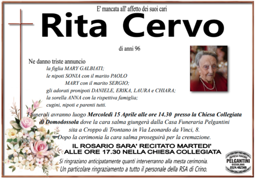 Rita Cervo di anni 96