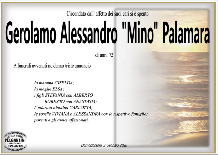 Gerolamo Alessandro "Mino" Palamara di anni 72