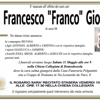 Francesco 'Franco' Giorla 88 anni