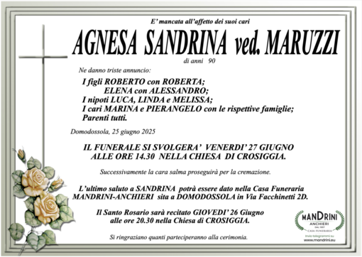 Agnesa Sandrina ved. Maruzzi di anni 90