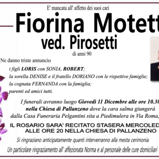 Fiorina Motetta ved. Pirosetti di anni 90 Fiorina Motetta ved. Pirosetti di anni 90