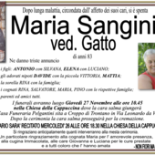 Maria Sanginiti ved. Gatto 83 anni
