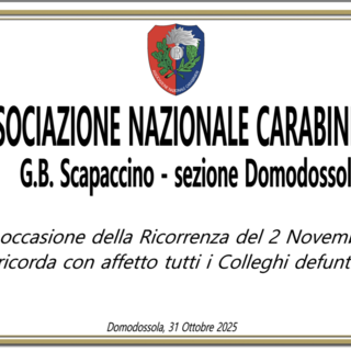 Associazione Nazionale Carabinieri ricorda tutti i colleghi defunti