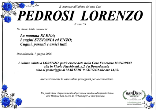 Pedrosi Lorenzo di anni 59 Pedrosi Lorenzo di anni 59