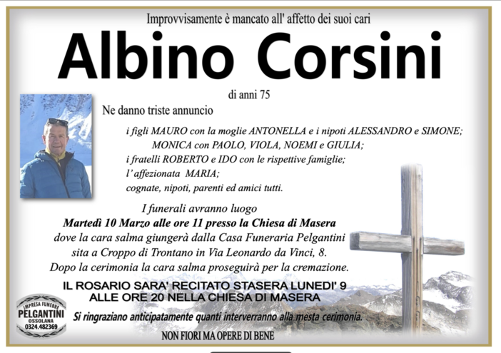 Albino Corsini di anni 75