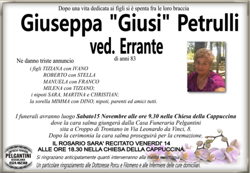 Giuseppa Petrulli ved. Errante di anni 83