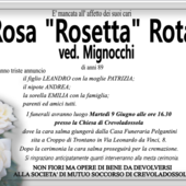 Rosa 'Rosetta' Rota ved. Mignocchi di anni 89 Rosa 'Rosetta' Rota ved. Mignocchi di anni 89
