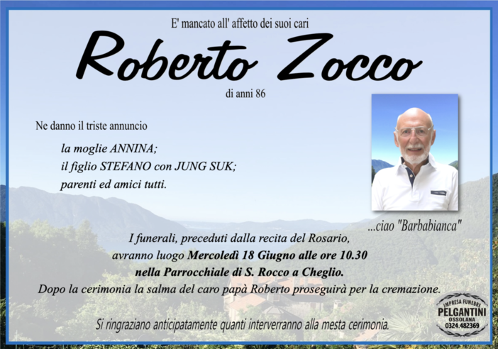 Zocco Roberto 86 anni