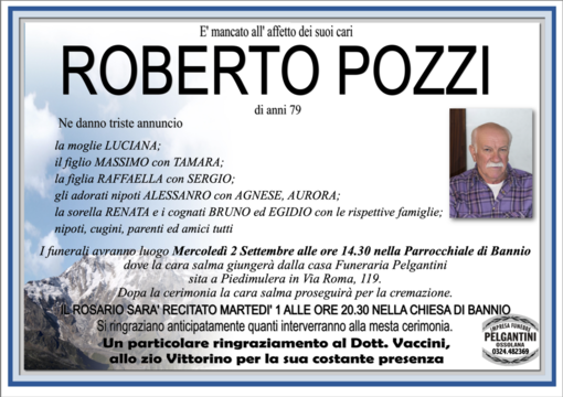 Roberto Pozzi di anni 79