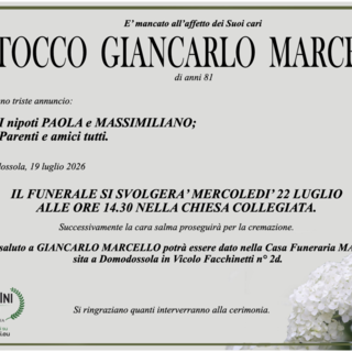 Stocco Giancarlo Marcello di anni 81 Stocco Giancarlo Marcello di anni 81