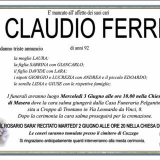 Claudio Ferri di anni 92