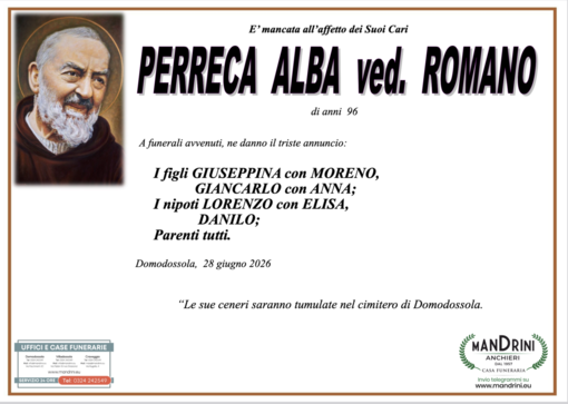 Perreca Alba ved. Romano di anni 96