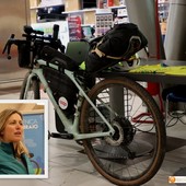 Tappa a Crevoladossola per Silvia Gottardi, impegnata nella 'pedalata sostenibile' tra Parigi e Cortina