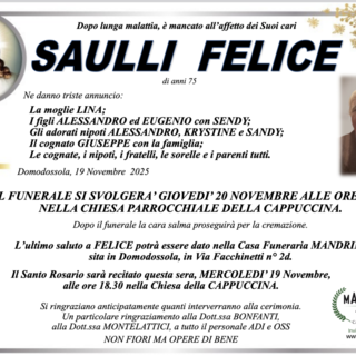 Saulli Felice di anni 75