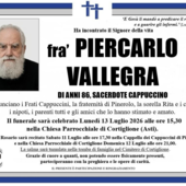 frà Piercarlo Vallegra di anni 86, Frate Cappuccino
