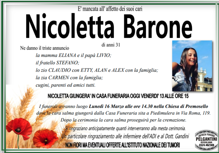 Nicoletta Barone di anni 31