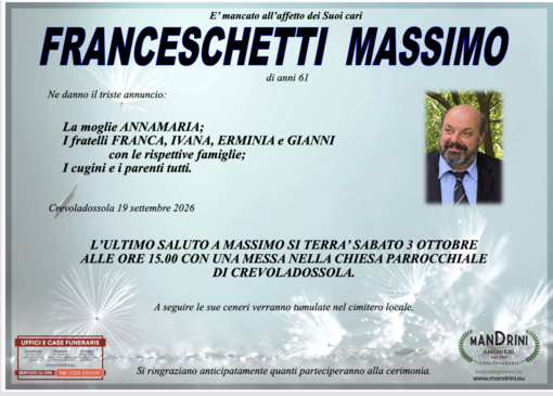 Franceschetti Massimo di anni 61