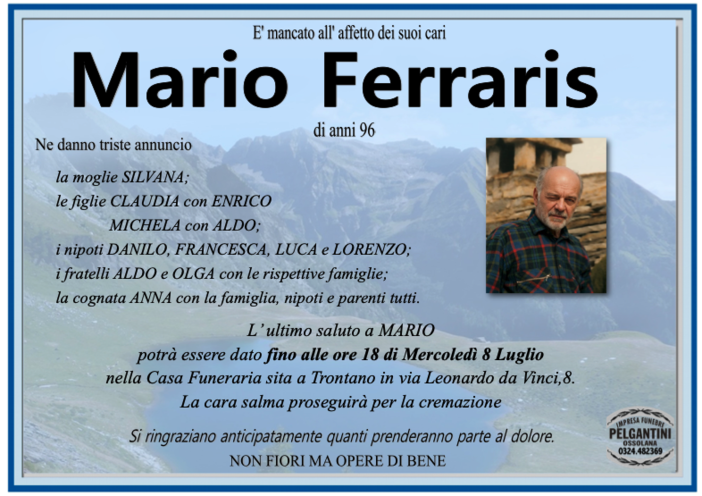 Mario Ferraris di anni 96