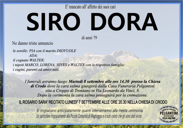 Siro Dora di anni 79