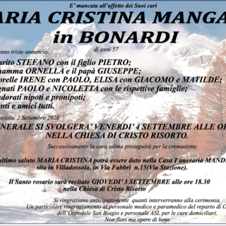 Maria Cristina Mangano in Bonardi di anni 57