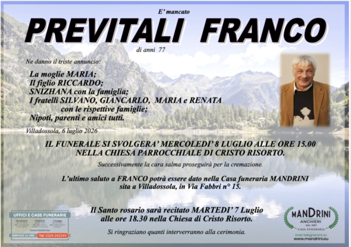 Previtali Franco di anni 77