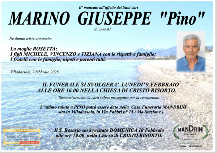 Marino Giuseppe "Pino" di anni 87