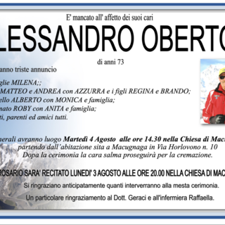 Alessandro Oberto di anni 73