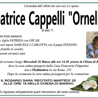 Beatrice Cappelli &quot;Ornella&quot; di anni 71