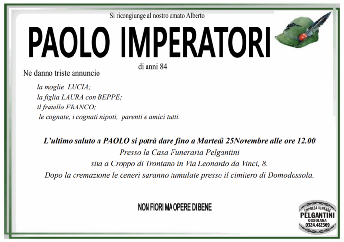 Paolo Imperatori di anni 84