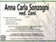 Anna Carla Sonzogni ved. Zani di anni 89
