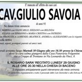Cav Giulio Savoia di anni 93