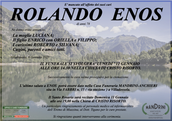 Rolando Enos di anni 78